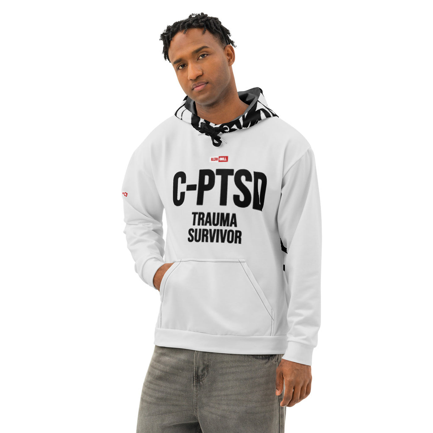 ILLTOCHILL CPTSD awareness Complex Post-Traumatic Stress disorder gift Unisex cotton hoodie – Men's Front (Black) #2