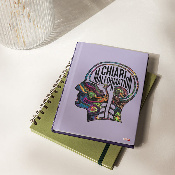 ILLTOCHILL CM Chiari Malformation awareness gift Hardcover journal matte – Lifestyle 2 Front (Illtochill Cm Chiari Malformation Awareness Gift Hardcover Journal Matte)