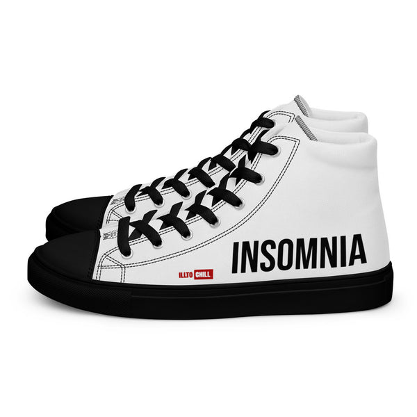 ILLTOCHILL Insomnia Awareness Women's High Top Shoes – Flat Left (Insomnia Awareness Women's High Top Shoes)