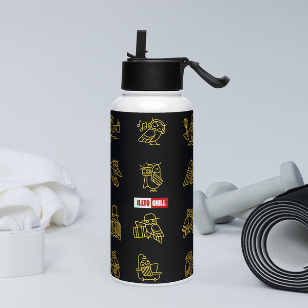 ILLTOCHILL Insomnia Night Owl Stainless steel water bottle with a straw lid – Lifestyle 2 Left