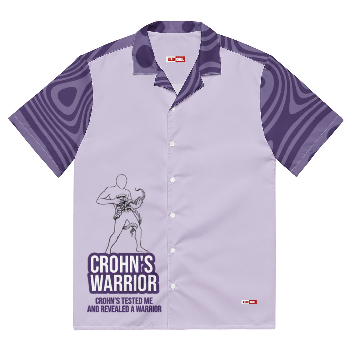 ILLTOCHILL Crohn's disease awareness and support Unisex button shirt – Flat Front (White)