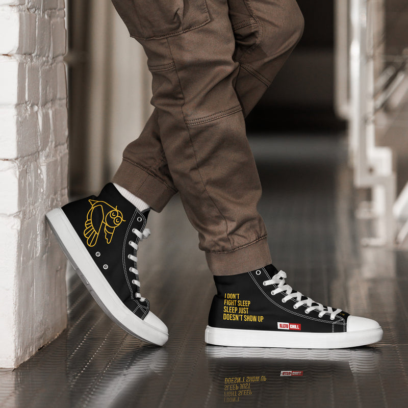 ILLTOCHILL Insomnia Night Owl Men’s high top canvas shoes – Men's Lifestyle 2 Right 2