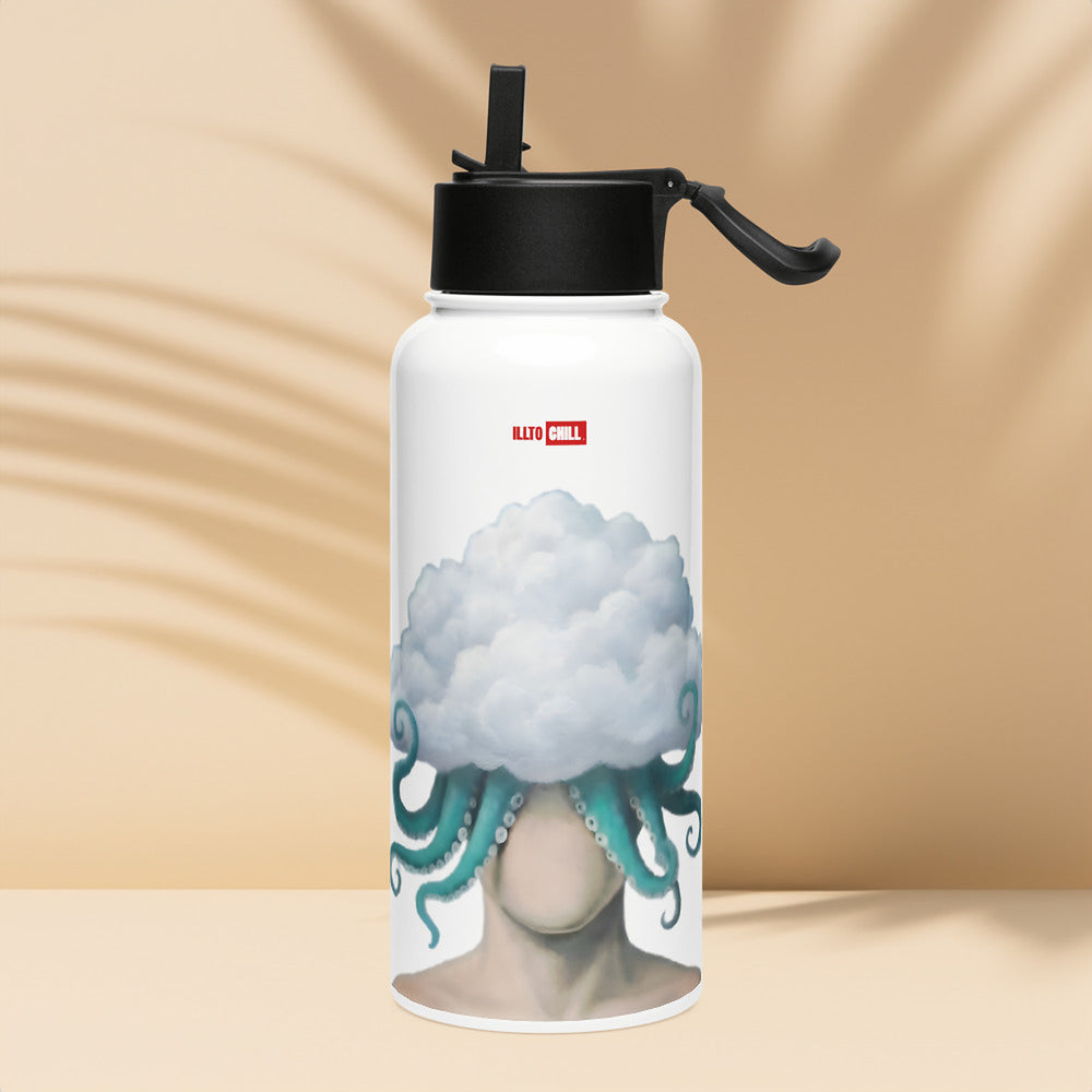 ILLTOCHILL OCD awareness Obsessive-Compulsive Disorder gift Stainless steel water bottle with a straw lid – Lifestyle 4 Left