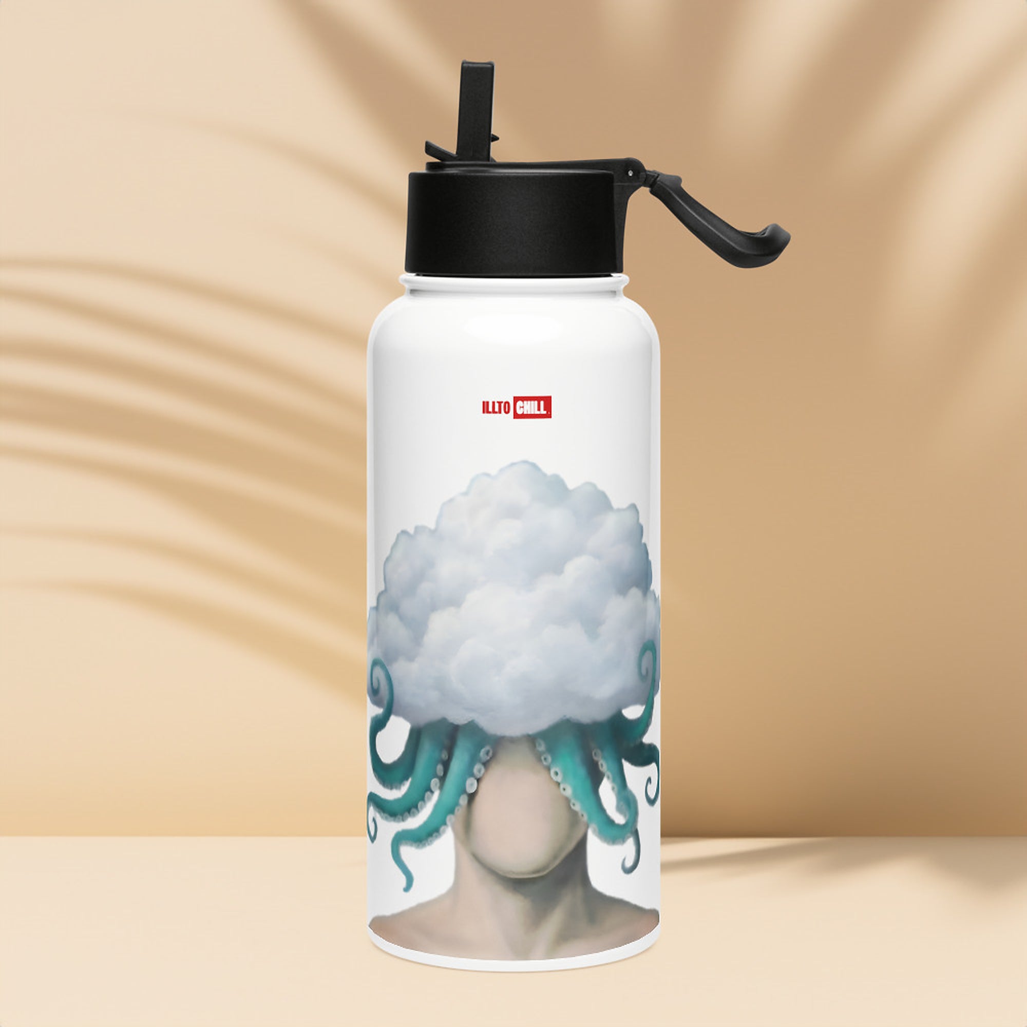 ILLTOCHILL OCD awareness Obsessive-Compulsive Disorder gift Stainless steel water bottle with a straw lid – Lifestyle 4 Left