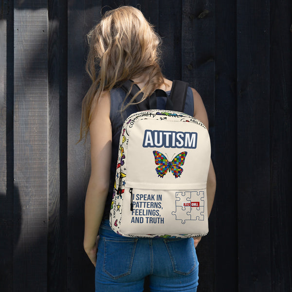 ILLTOCHILL Autism Awareness Backpack – Women's Lifestyle Front (Clear)