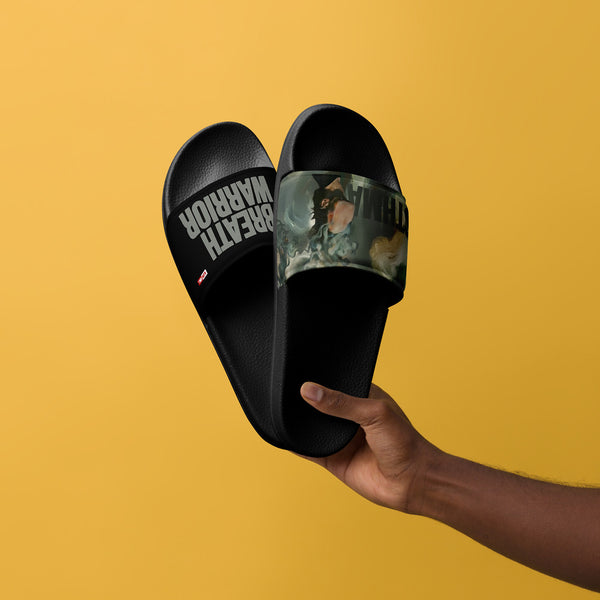 ILLTOCHILL Asthma Support Men's Slides – Men's Lifestyle 3 Front (Asthma Support Men's Slides)