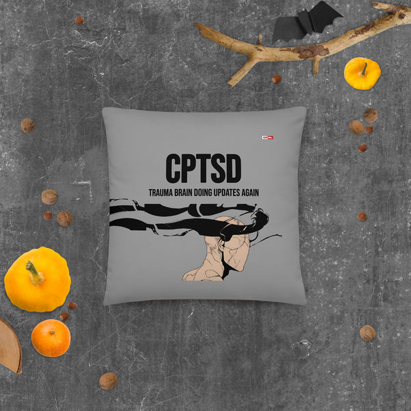 ILLTOCHILL C-PTSD Support Pillow – Halloween Front (Black)