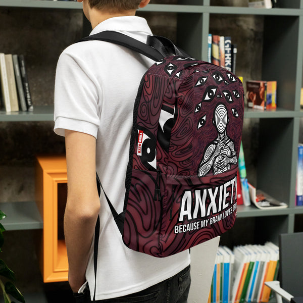 ILLTOCHILL Anxiety Awareness Backpack – Lifestyle Left (Black)