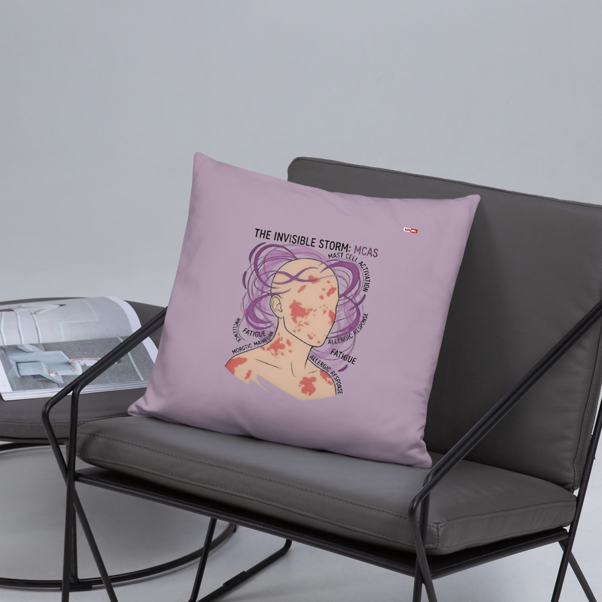 ILLTOCHILL MCAS Awareness Pillow – Lifestyle Front Lifestyle 5 (Black)