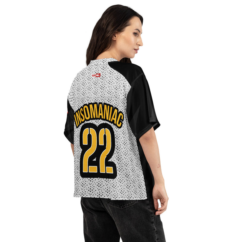 ILLTOCHILL Insomnia Awareness Boxy Jersey – Women's Back (Black)
