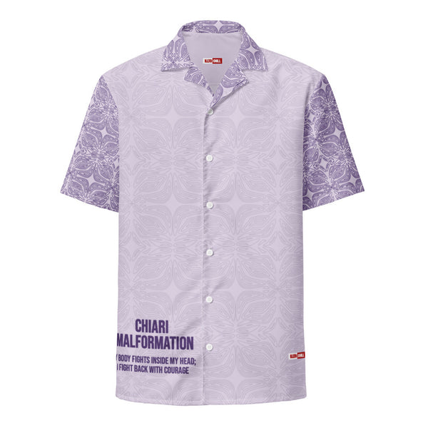 ILLTOCHILL CM Chiari Malformation awareness Unisex button shirt – Ghost Front (White)