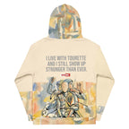 ILLTOCHILL Tourette syndrome awareness TS gift Unisex heavyweight Hoodie – Flat Back (White)