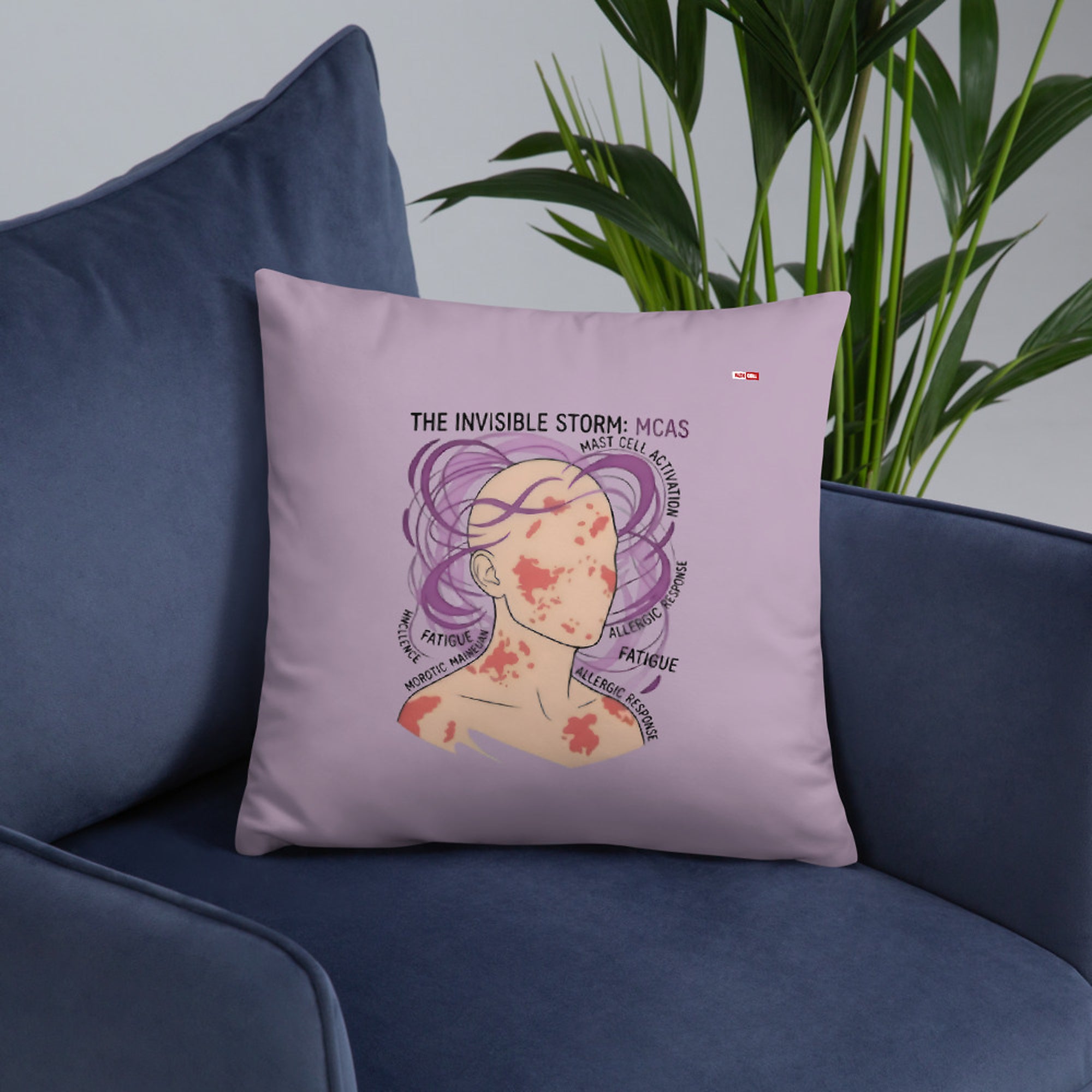 ILLTOCHILL MCAS Awareness Pillow – Lifestyle Front Lifestyle 6 (Black)