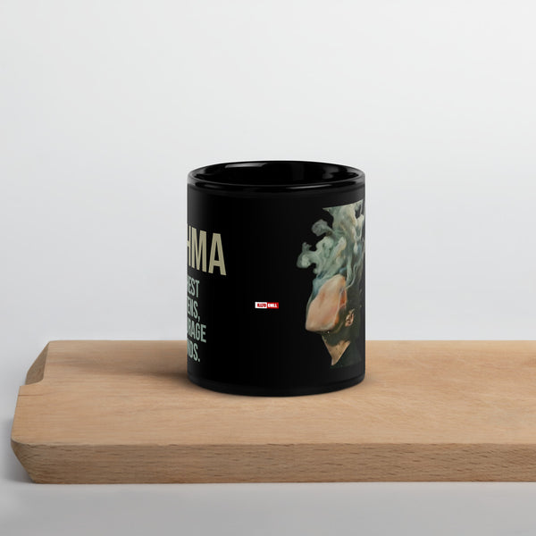 ILLTOCHILL Asthma awareness and support gift Black Glossy Mug – Lifestyle 3 Front