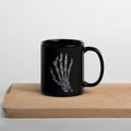 ILLTOCHILL RA awareness Rheumatoid Arthritis support gift Black Glossy Mug – Lifestyle 3 Handle on Right