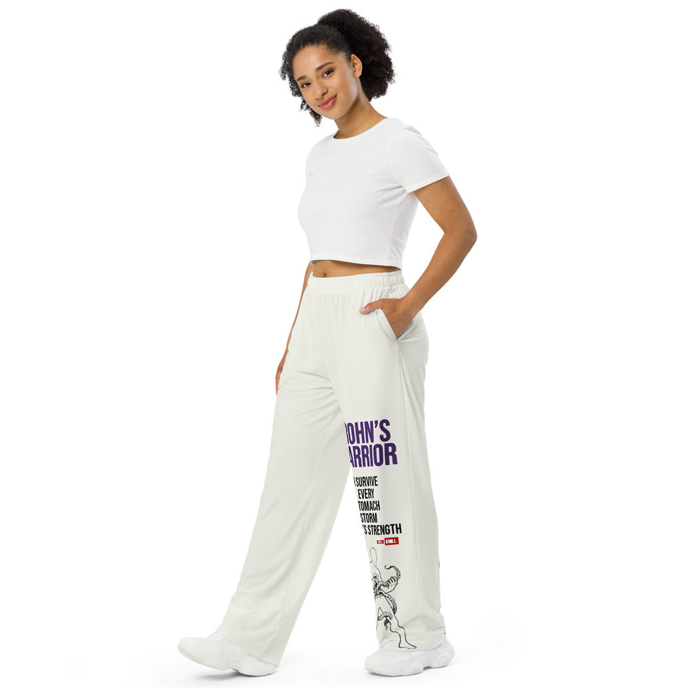 ILLTOCHILL Crohn's Disease Awareness Pants – Women's Left Front (White)