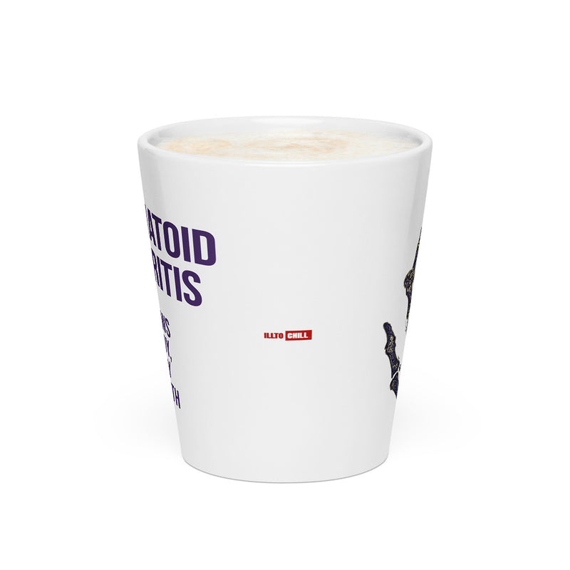 ILLTOCHILL RA awareness Rheumatoid Arthritis support gift Latte mug – Flat 2 Front