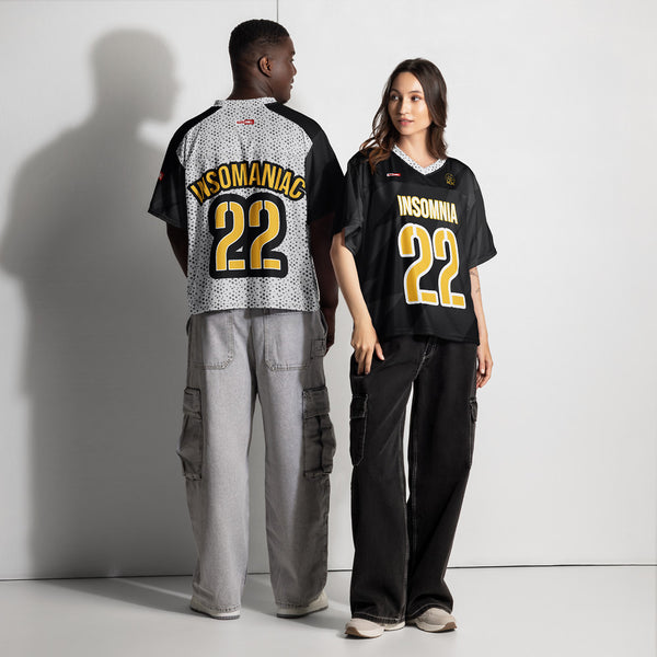 ILLTOCHILL Insomnia Awareness Boxy Jersey – Duet Front and Back (Black)