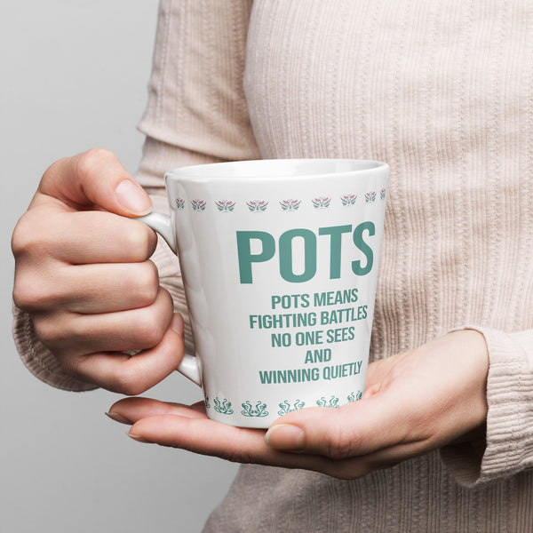 ILLTOCHILL POTS awareness gift Latte mug – Lifestyle 1 Left