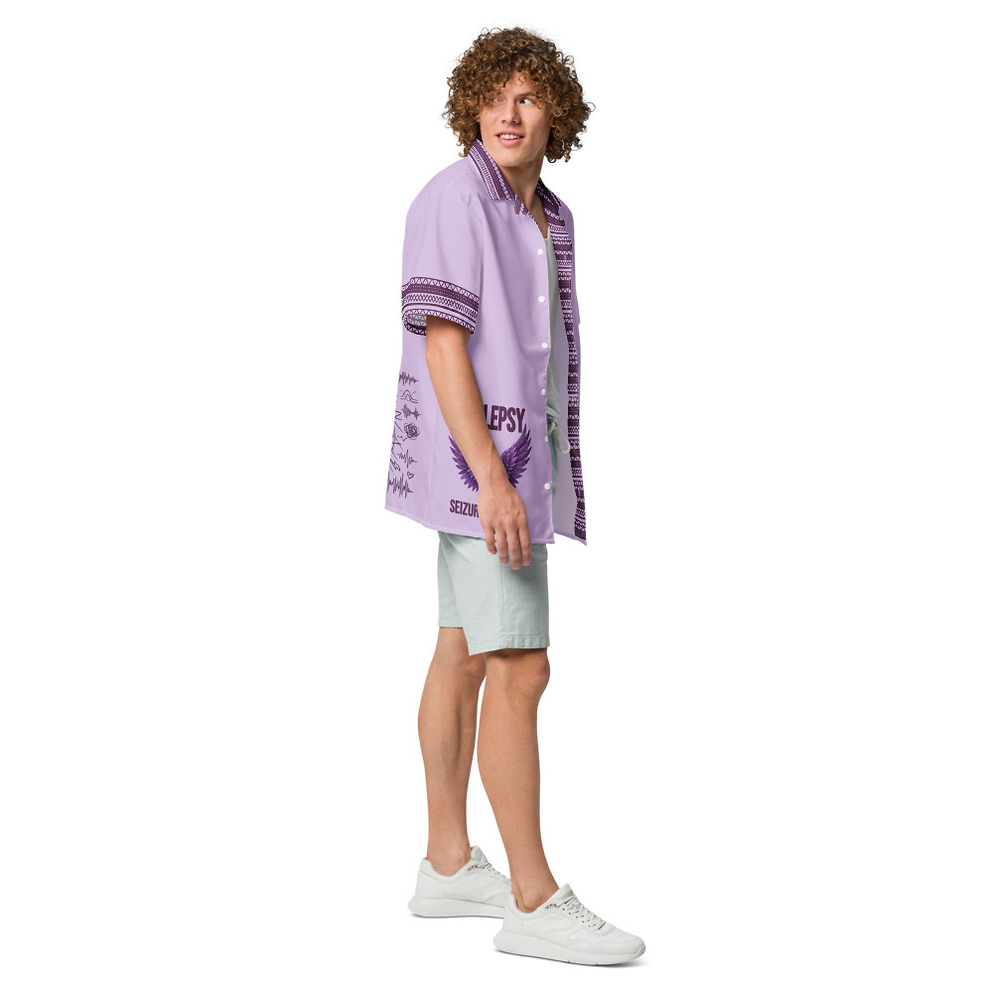 ILLTOCHILL Epilepsy awareness and support Unisex button shirt – Men's Right
