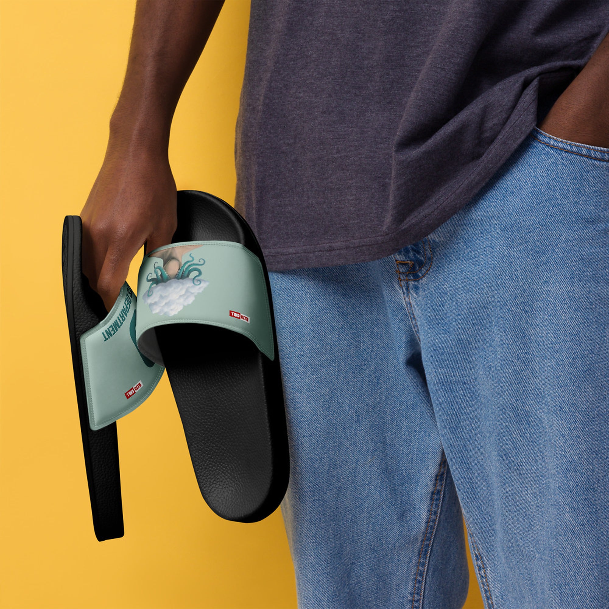 ILLTOCHILL OCD Awareness Men's Slides – Men's Lifestyle 3 Left Front (Ocd Awareness Men's Slides)