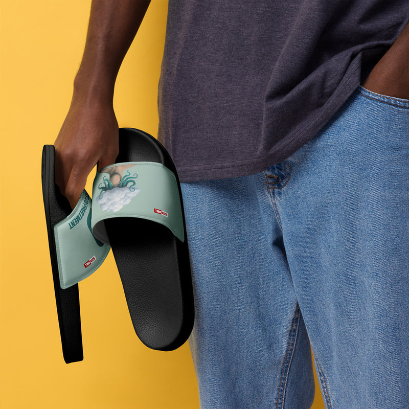 ILLTOCHILL OCD Awareness Men's Slides – Men's Lifestyle 3 Left Front (Ocd Awareness Men's Slides)