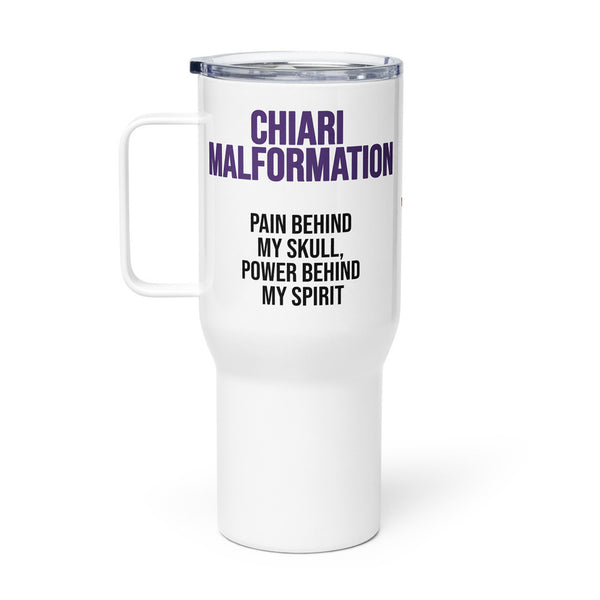 ILLTOCHILL CM Chiari Malformation awareness gift Travel mug with a handle – Flat Right