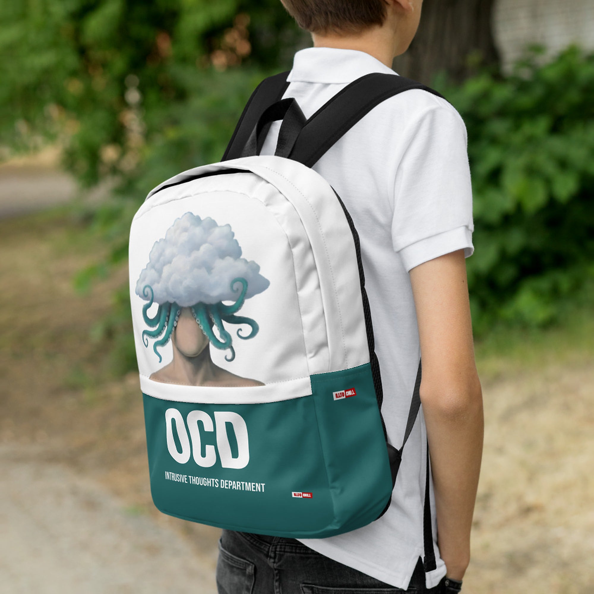 ILLTOCHILL OCD Awareness Backpack – Lifestyle Right (Clear)