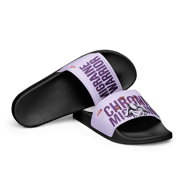 ILLTOCHILL Chronic Migraine Awareness Men's Slides – Flat 4 Front (Chronic Migraine Awareness Men's Slides)