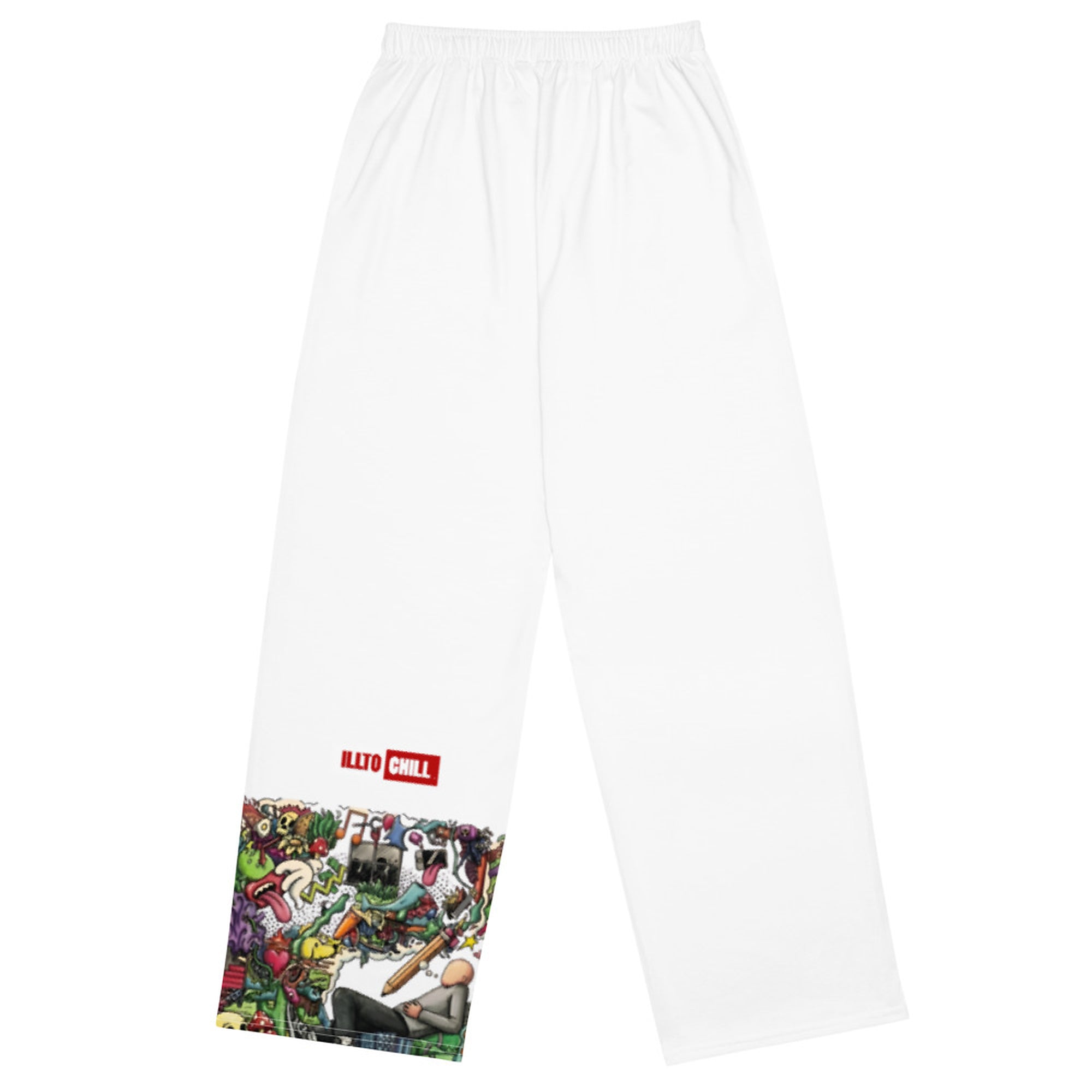 ILLTOCHILL ADHD Awareness Pants – Flat Back (White)