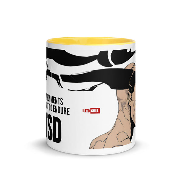 ILLTOCHILL CPTSD awareness Complex Post-Traumatic Stress disorder gift Mug with Color Inside – Flat Front