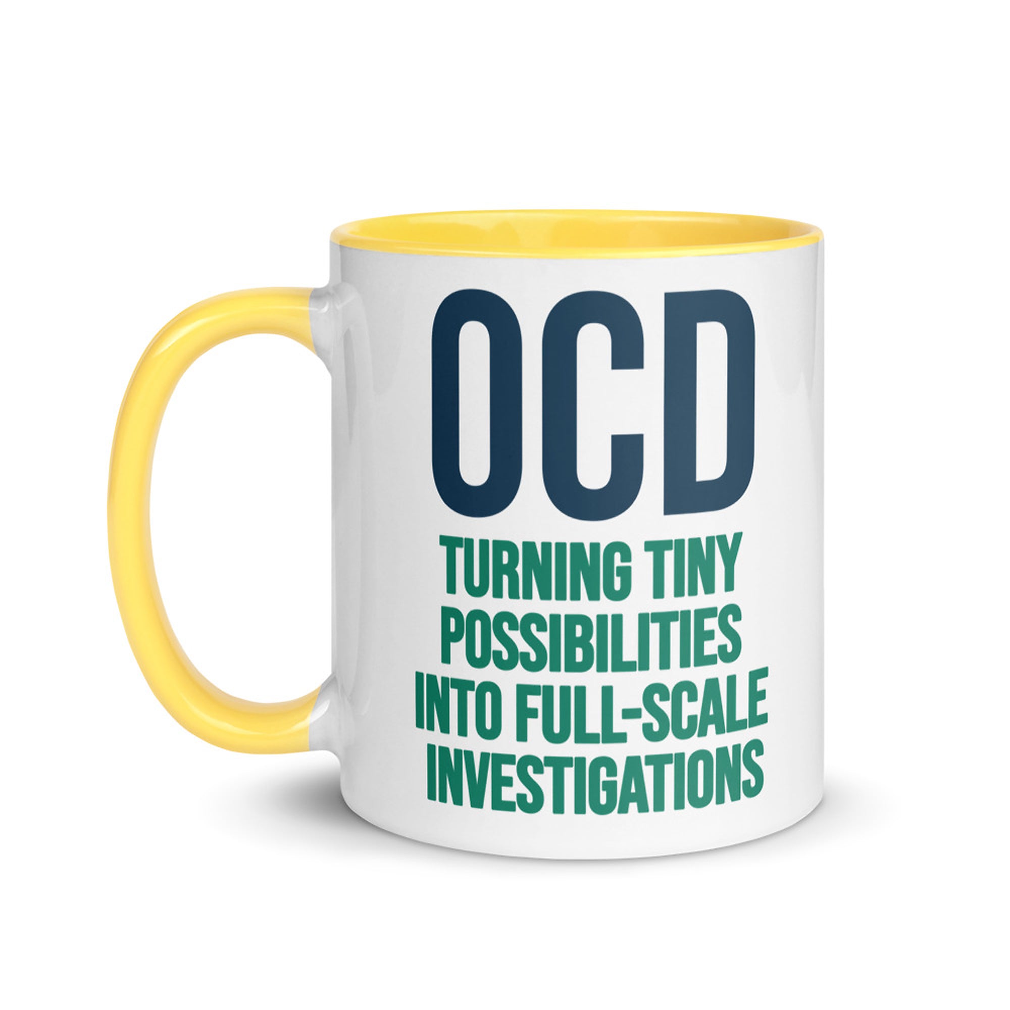 ILLTOCHILL OCD awareness Obsessive-Compulsive Disorder gift Mug with Color Inside – Flat Left