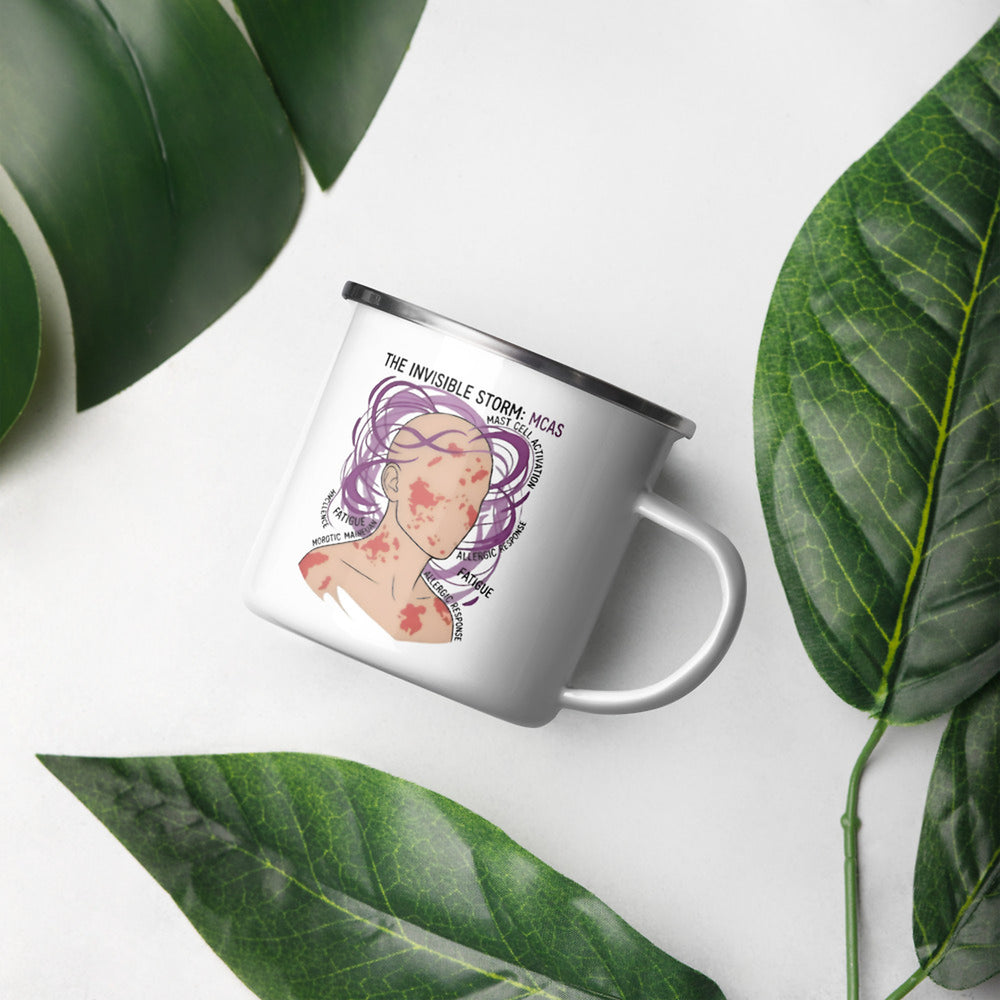 ILLTOCHILL MCAS awareness Mast cell activation syndrome gift Enamel Mug – Lifestyle Right