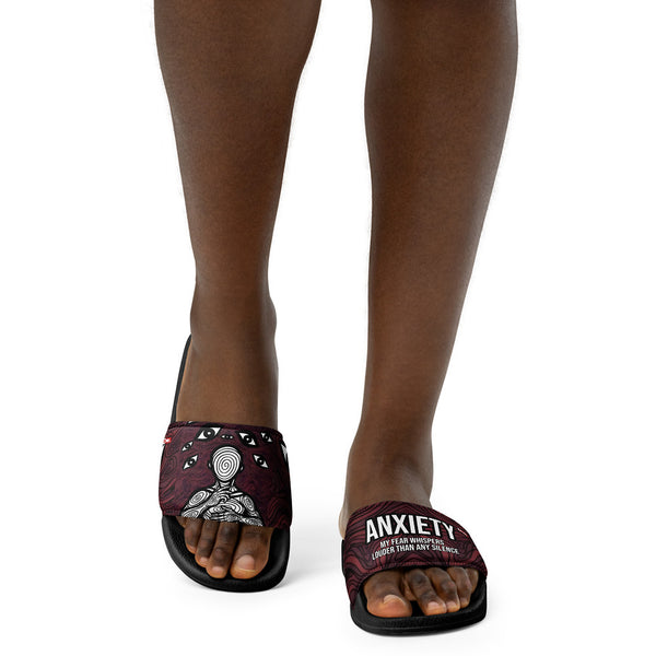 ILLTOCHILL Anxiety Awareness Women's Slides – Women's Front (Anxiety Awareness Women's Slides)