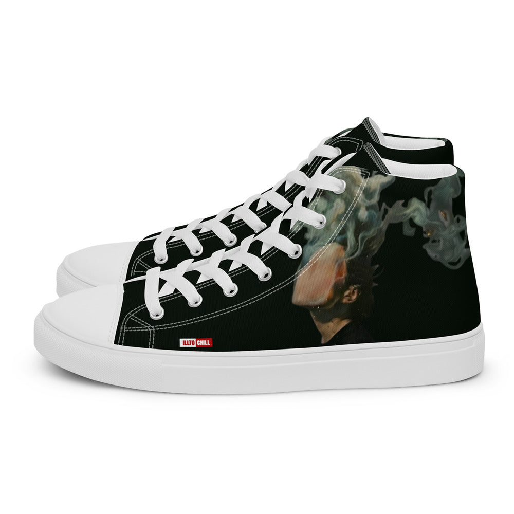 ILLTOCHILL Asthma awareness and support gift Men’s high top canvas shoes – Flat Left