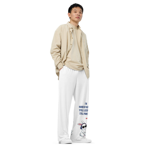ILLTOCHILL Hard of Hearing Awareness Pants – Men's Lifestyle Right Front (White)