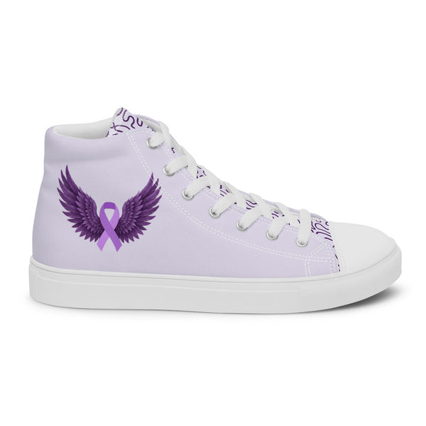 ILLTOCHILL Epilepsy awareness and support gift Men’s high top canvas shoes – Flat 2 Right Outside