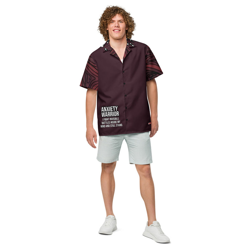 ILLTOCHILL Anxiety awareness Unisex button shirt – Men's Front (Black)