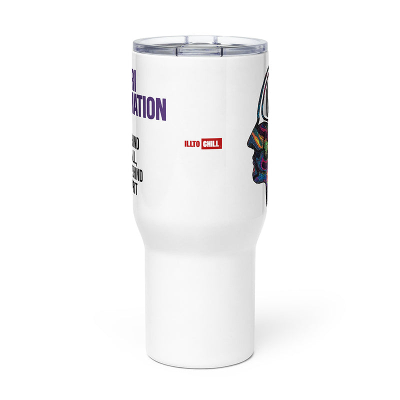 ILLTOCHILL CM Chiari Malformation awareness gift Travel mug with a handle – Flat Front