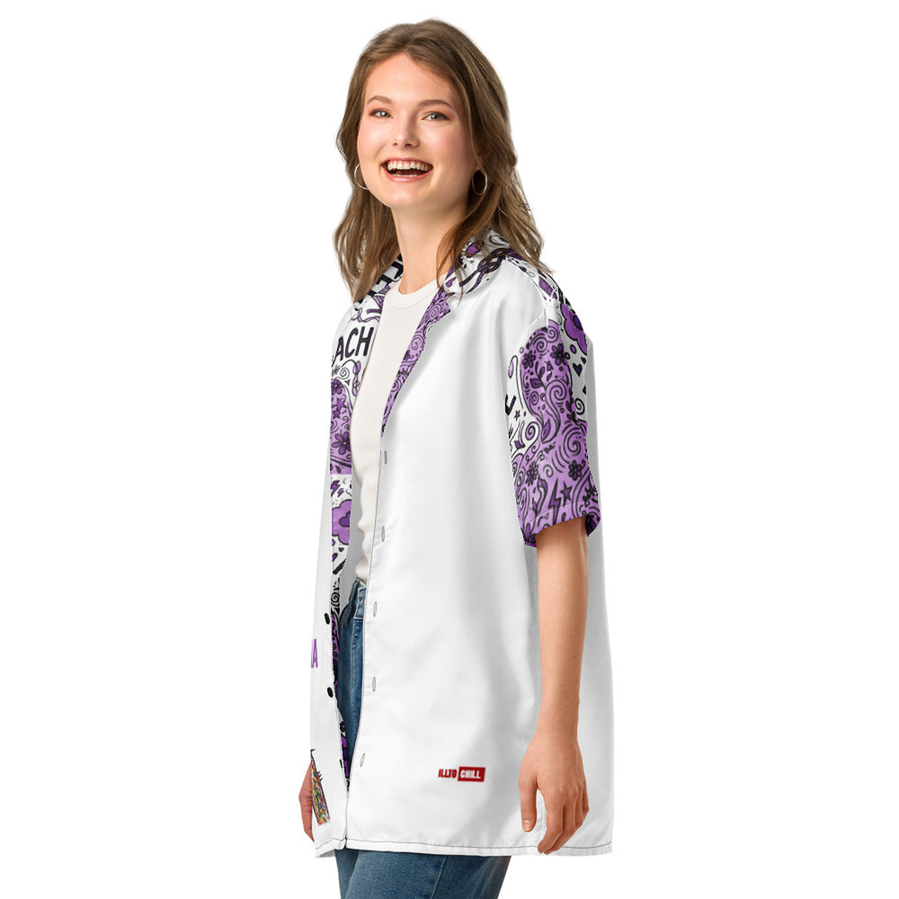 ILLTOCHILL Fibromyalgia awareness Unisex button shirt – Women's 2 Left Front (Black)