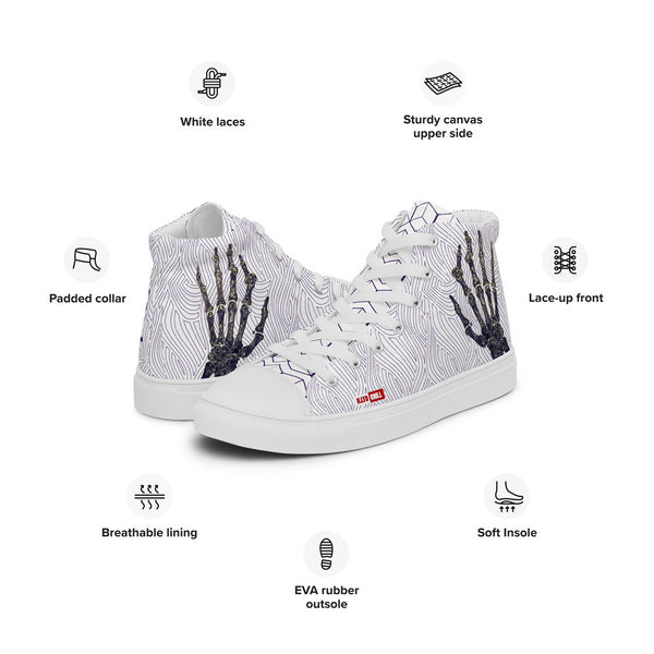 ILLTOCHILL RA awareness Rheumatoid Arthritis support gift Men’s high top canvas shoes – Product specs Left #2