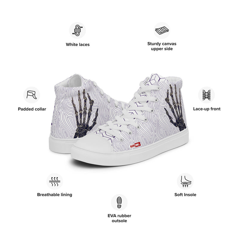 ILLTOCHILL RA awareness Rheumatoid Arthritis support gift Men’s high top canvas shoes – Product specs Left #2