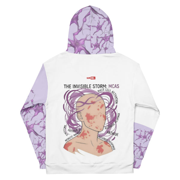 ILLTOCHILL MCAS awareness Mast cell activation syndrome gift unisex cotton hoodie – Flat Back (White)