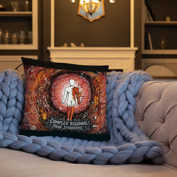 ILLTOCHILL CRPS Awareness Pillow – Lifestyle Front Lifestyle 3 (Black)