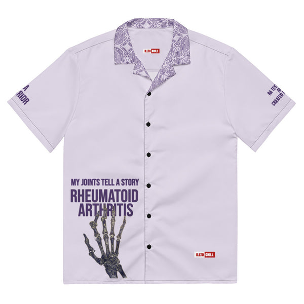 ILLTOCHILL RA awareness Rheumatoid Arthritis support Unisex button shirt – Flat Front (Black)