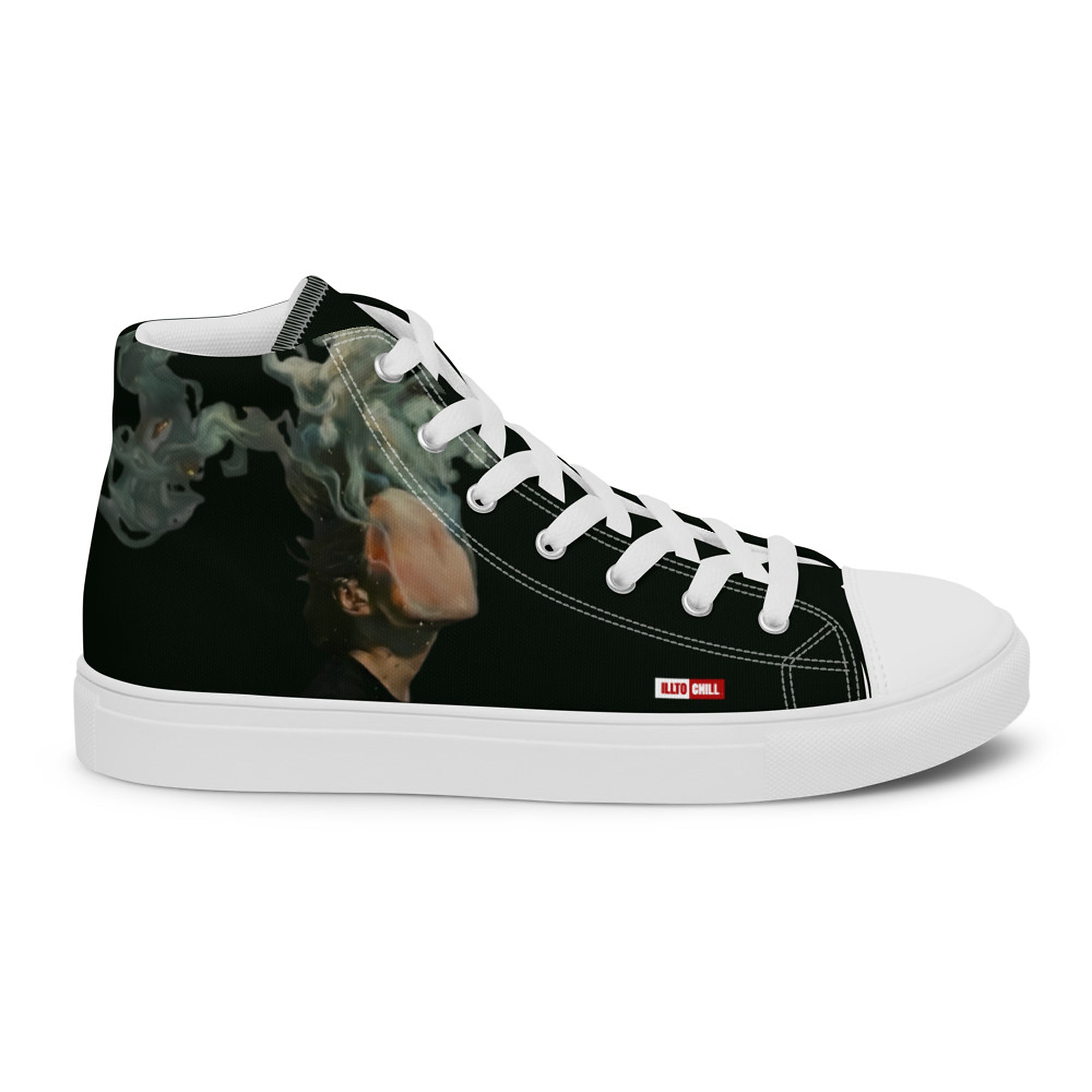 ILLTOCHILL Asthma awareness and support gift Men’s high top canvas shoes – Flat 2 Right Outside