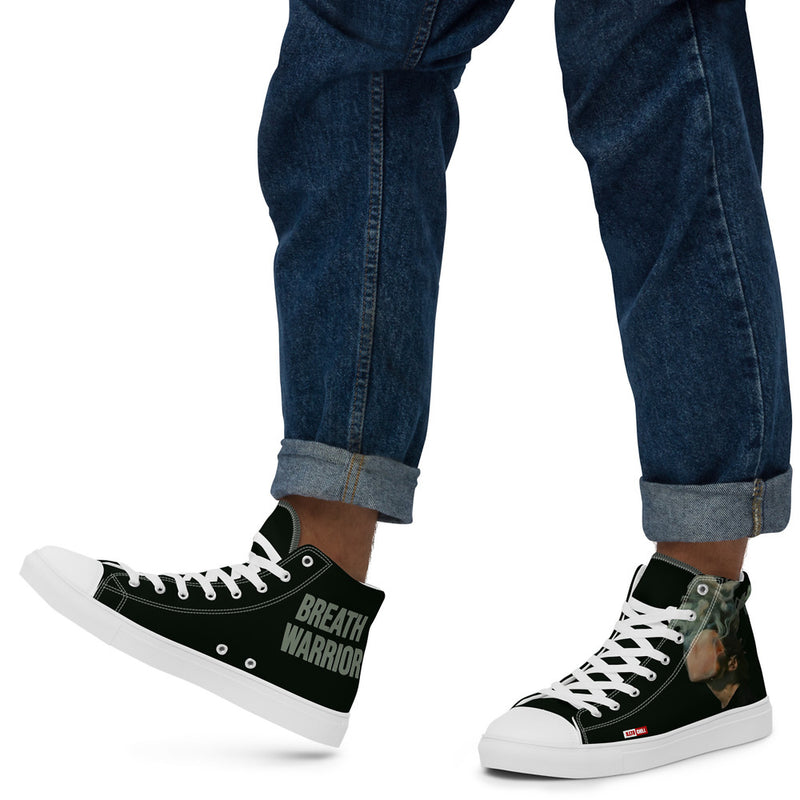 ILLTOCHILL Asthma awareness and support gift Men’s high top canvas shoes – Men's Lifestyle Left
