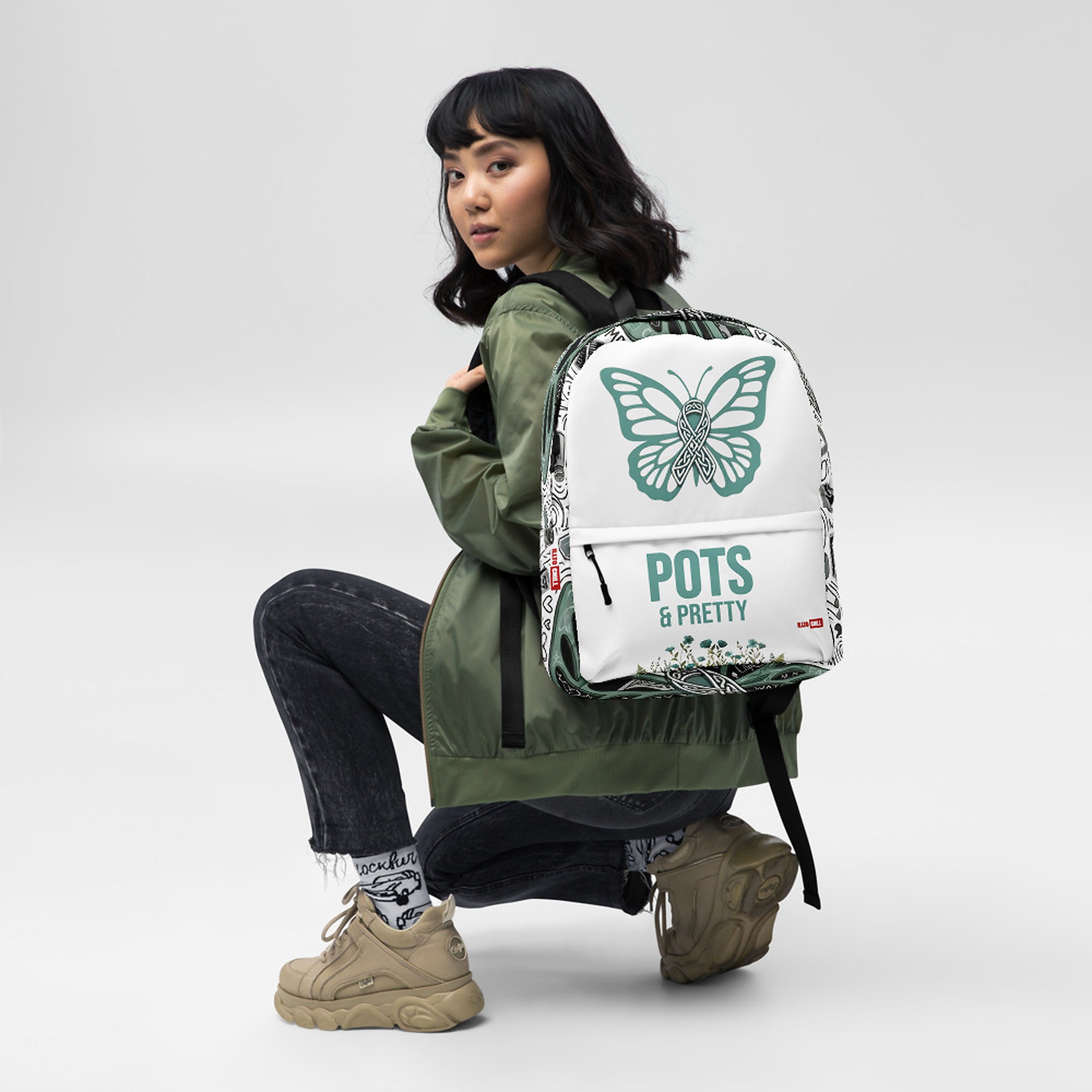 ILLTOCHILL POTS Awareness Backpack – Women's Front (Clear)