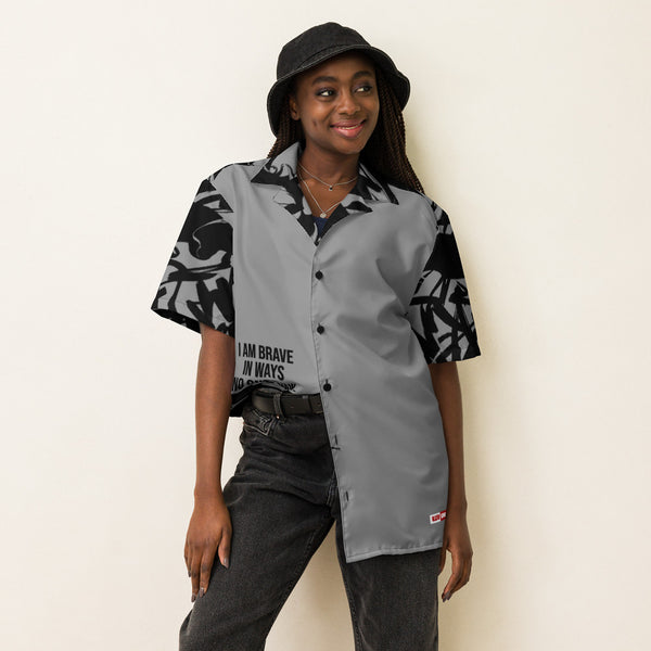 ILLTOCHILL CPTSD awareness Complex Post Traumatic Stress Disorder Unisex button shirt – Women's Lifestyle Front (Black)