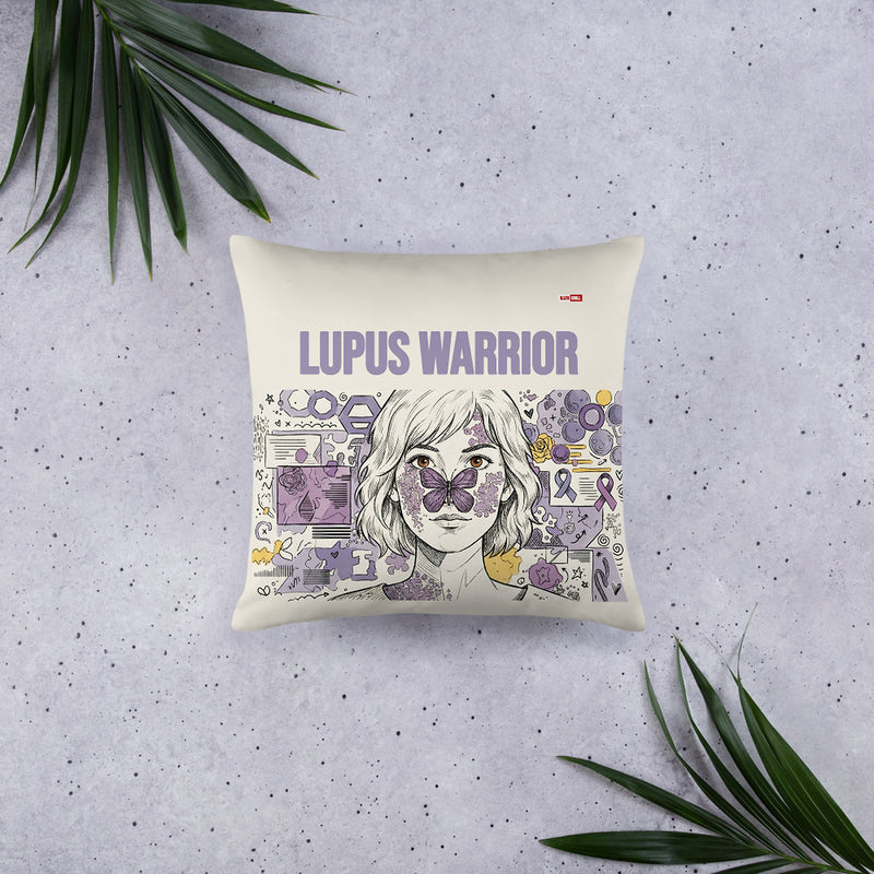 ILLTOCHILL Lupus Awareness Pillow – Flat Lifestyle Front (White)